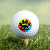 Balles De Golf Dog Paw Print Vivid Colors Custom (T-shirt Insitu)