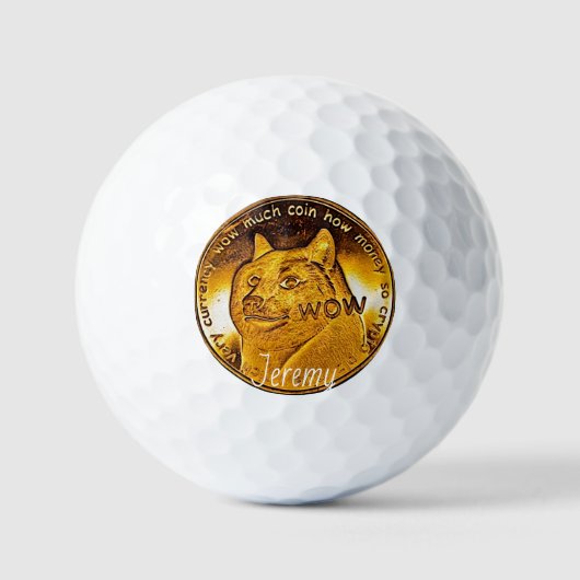 Balles De Golf Dogecoin d'or (Recto)