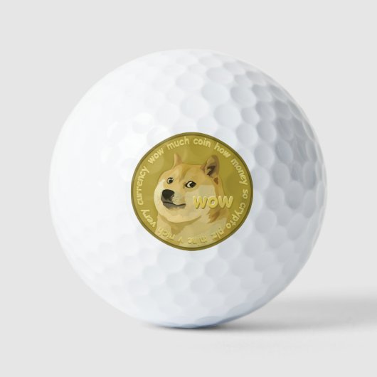Balles De Golf Dogecoin Wow Doge Coin Très Beaucoup Crypto Devise (Recto)
