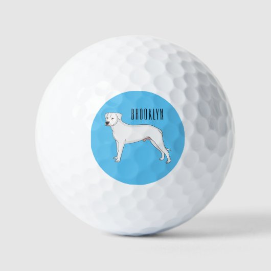 Balles De Golf Dogo argentino dessin animé pour chien (Recto)