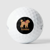 Balles De Golf Doigt tan personnalisé Chien sur noir (Recto)