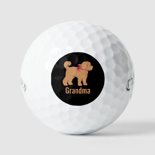 Balles De Golf Doigt tan personnalisé Chien sur noir (Recto)
