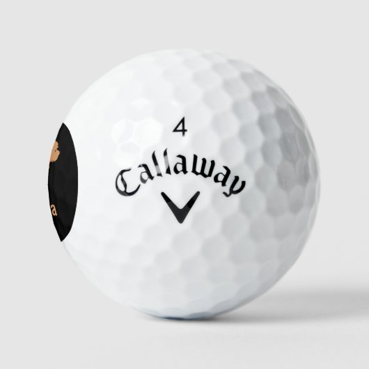 Balles De Golf Doigt tan personnalisé Chien sur noir (Logo)