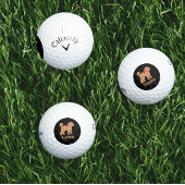 Balles De Golf Doigt tan personnalisé Chien sur noir