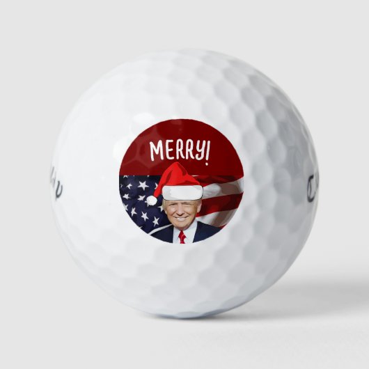BALLES DE GOLF DONALD TRUMP CHRISTMAS SANTA HAT GOLF BALLS (Devant)