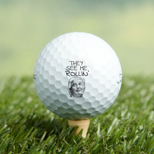 BALLES DE GOLF DONALD TRUMP FUNNY GOLF BALLS ROLLIN' (T-shirt Insitu)
