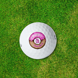 Balles De Golf Donut rose avec des arrosages Funny Golf Pun Dough