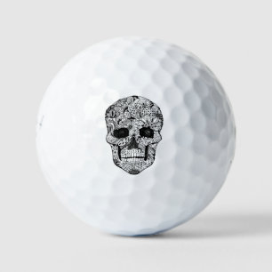 Balles De Golf Doodle crâne floral
