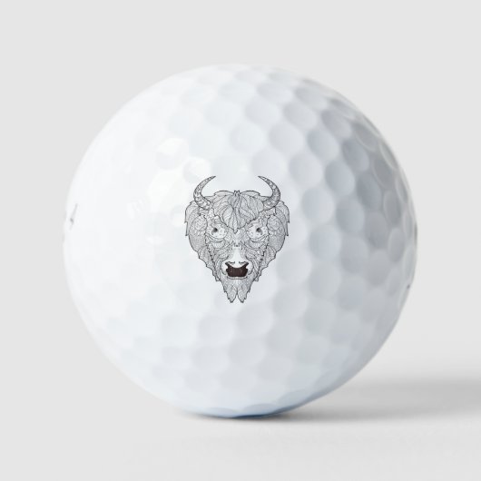 Balles De Golf Doodle de tête de bison (Devant)