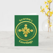 Balles de golf dorées et carte de Noël aux houx (Fleur jaune)