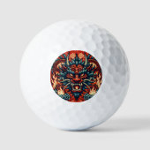 Balles De Golf Dragon chinois avec flammes (Recto)