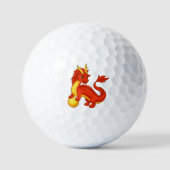 Balles De Golf Dragon Chinois Rouge (Recto)