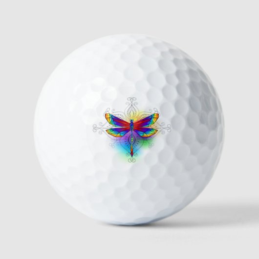 Balles De Golf Dragonfly en arc-en-ciel (Recto)