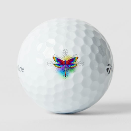Balles De Golf Dragonfly en arc-en-ciel (Recto)