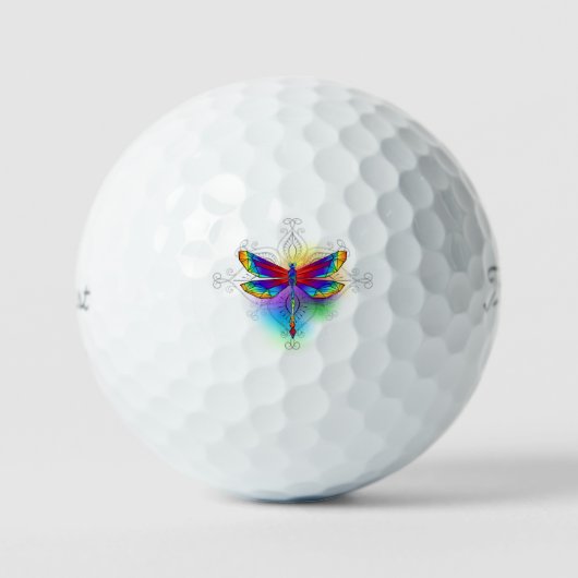 Balles De Golf Dragonfly en arc-en-ciel (Recto)