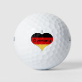 Balles De Golf Drapeau allemand I Heart Allemagne (Devant)