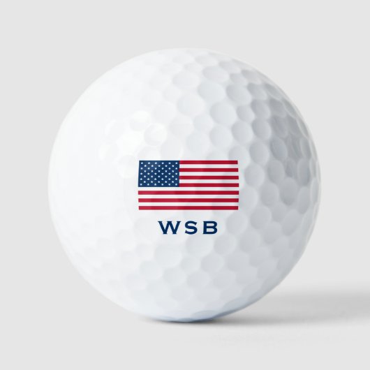 Balles De Golf Drapeau américain Monogram Golf Balls (Recto)