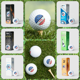Balles De Golf Drapeau américain rouge blanc et bleu