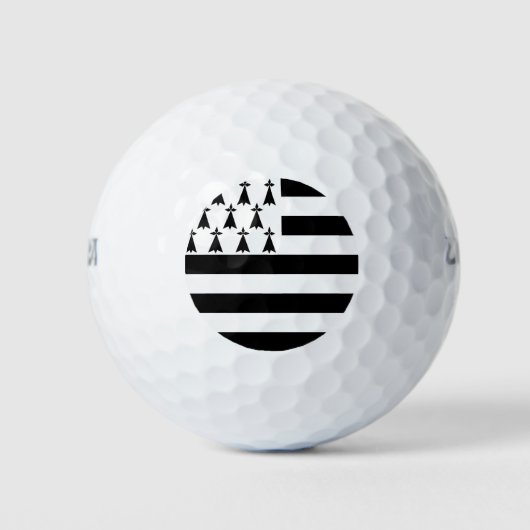 Balles De Golf Drapeau breton (Gwenn-ha-du) Golf Balls (Devant)