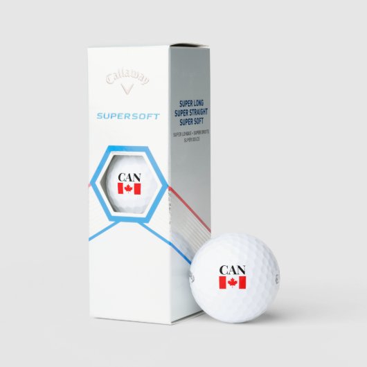 Balles De Golf Drapeau canadien personnalisé Callaway supersoft (Conditionnement)
