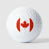 Balles De Golf Drapeau canadien rouge et blanc Feuille d'érable (Recto)