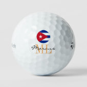 Balles De Golf Drapeau Cubain Monogrammé & Balls De Golf Cubain (Recto)