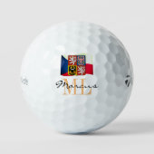 Balles De Golf Drapeau Czec Monogrammé, Emblem & Czechia Golf Bal (Recto)