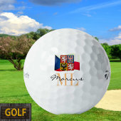 Balles De Golf Drapeau Czec Monogrammé, Emblem & Czechia Golf Bal