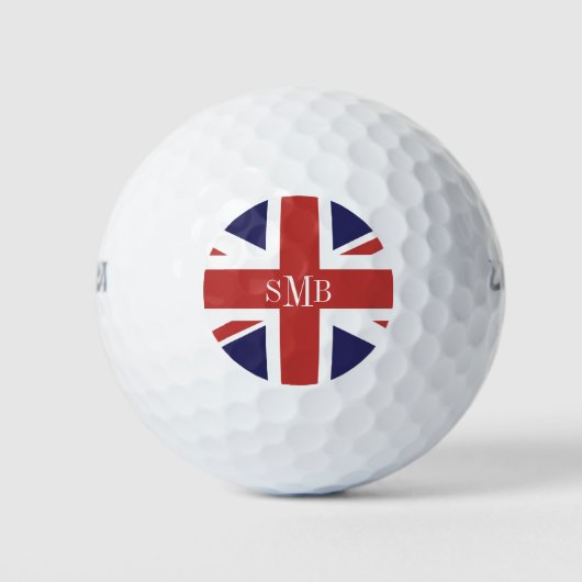 Balles De Golf Drapeau d'Angleterre avec monogramme personnalisé (Devant)