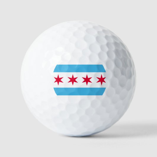 Balles De Golf Drapeau de Chicago (Recto)