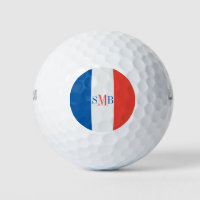 Drapeau de France avec monogramme personnalisé
