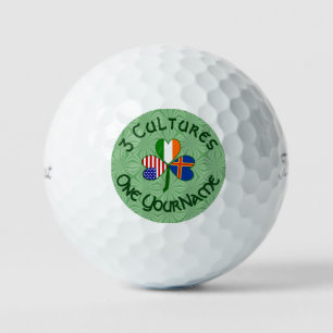 Balles De Golf Drapeau de la Shamrock américano-irlandaise des îl