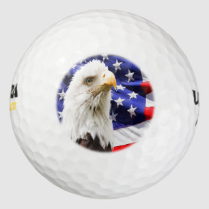 Balles De Golf Drapeau de l'aigle à tête blanche américain