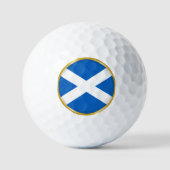 Balles De Golf Drapeau de l'Écosse dans un Cercle Doré (Recto)