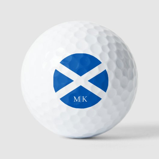 Balles De Golf Drapeau de l'Écosse Monogramme Moderne (Recto)