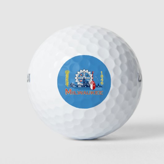 Balles De Golf Drapeau de Milwaukee, Wisconsin Golf Balls (Devant)