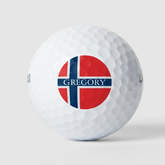 Balles De Golf Drapeau de Norvège avec nom personnalisé (Devant)