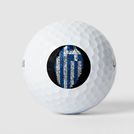 Balles De Golf Drapeau d'empreintes digitales grec (Devant)