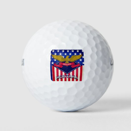 Balles De Golf Drapeau du Montana USA (Devant)