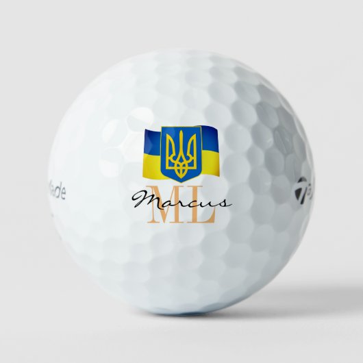 Balles De Golf Drapeau, emblème et Ukraine monogrammes ukrainiens (Recto)