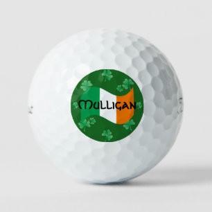 Balles De Golf Drapeau Irlandais avec Trèfles Personnalisé