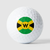 Balles De Golf Drapeau Jamaïcain Ajoutez Votre Monogramme Initial (Recto)