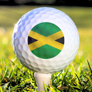 Balles De Golf Drapeau jamaïcain noir et or vert