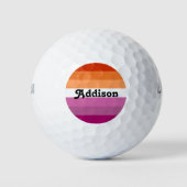 Balles De Golf Drapeau lesbien avec cadeau de nom personnalisé (Devant)