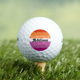 Balles De Golf Drapeau lesbien avec cadeau de nom personnalisé