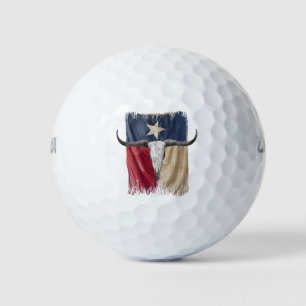 Balles De Golf Drapeau Longhorn Taureau Distressé Taurillon