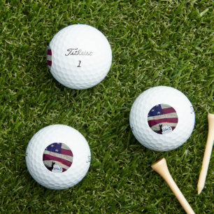 Balles De Golf Drapeau personnalisable de Golfer Patriotique