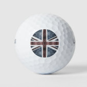Balles De Golf Drapeau rustique UK rouge bleu étincelants parties (Devant)