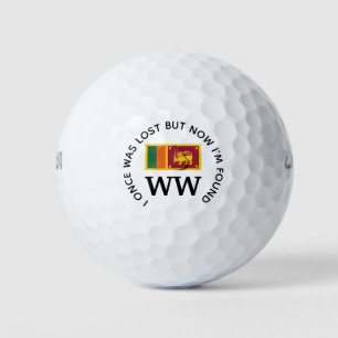 Balles De Golf Drapeau SRI LANKA Monogramme Chrétien Perdu Et Ret