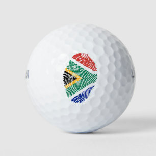 Balles De Golf Drapeau sud-africain d'empreinte digitale de